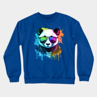 Cute Panda Wearing Sunglasses - Funny Panda Bear Gift Crewneck Sweatshirt